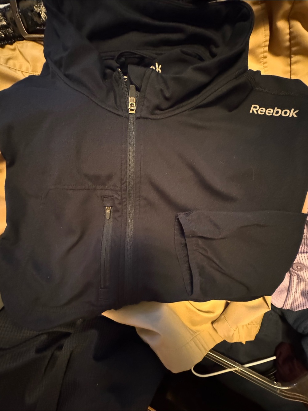 Reebok Black Big and Tall 1/4-Zip Knit